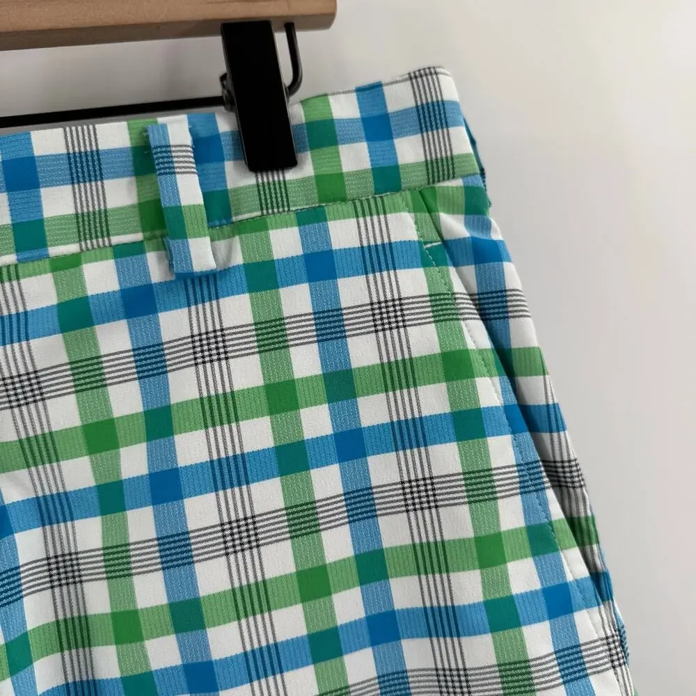 Nike Golf Shorts Men's Size 32 Medium Core Dri-Fit Plaid Performance Flat Front